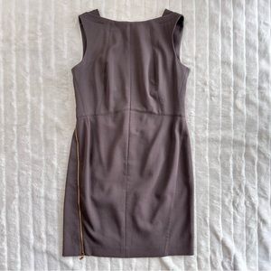 ESCADA chocolate brown sleeveless sheath dress with zipper detail | size 40
